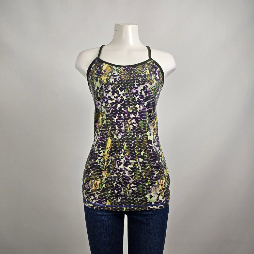Lululemon Power Y Floral Print Athletic Tank Top Size 8